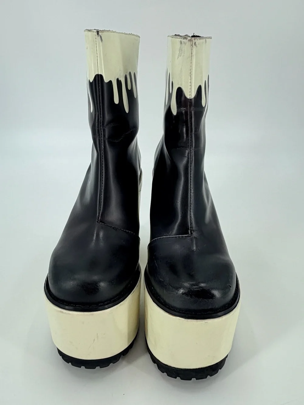 Current Mood Glow In The Dark Chunky Platform Rave Heels Lava Boots 7 FLAWS